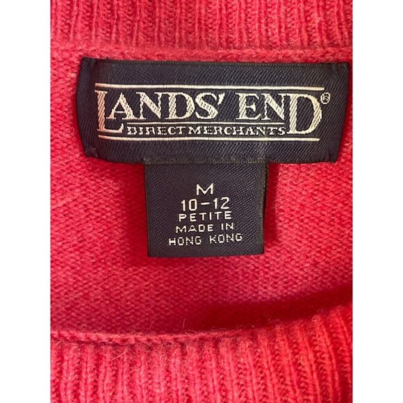 VINTAGE Lands End Women's Pink ‎ Cashmere Turtleneck Sweater M 10-12 P - Picture 3 of 11